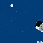 Depicting laser beams reflection between Earth and Moon thumbnail